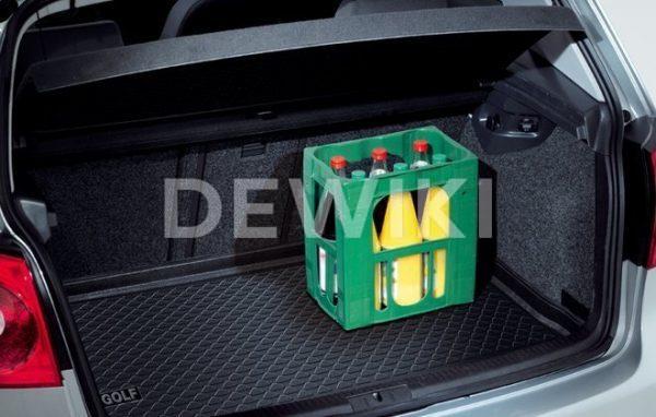 Коврик в багажник Volkswagen Golf Plus, с надписью, для автомобилей с высоким полом багажника