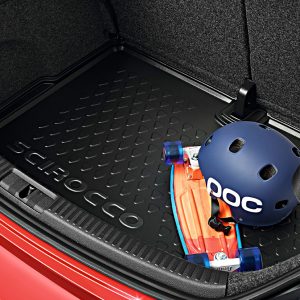 Коврик в багажник Volkswagen Scirocco, с надписью, для автомобилей с базовым полом багажника