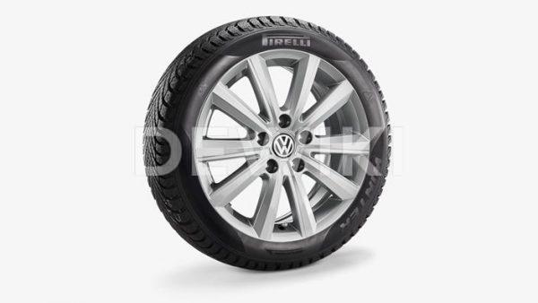 Зимнее колесо в сборе VW Polo в дизайне Merano, 185/60 R16 86H, Silver, 6.0J x 16 ET45 Левое Зимнее колесо в сборе VW Polo в дизайне Merano, 185/60 R16 86H, Silver, 6.0J x 16 ET45 Левое