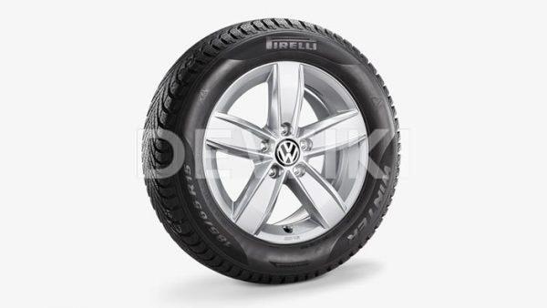 Зимнее колесо в сборе VW Golf в дизайне Corvara, 205/55 R16 91H, Silver, 6.0J x 16 ET48 Зимнее колесо в сборе VW Golf в дизайне Corvara, 205/55 R16 91H, Silver, 6.0J x 16 ET48