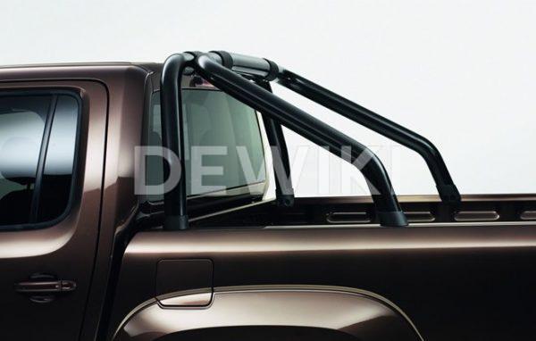 Декоративная дуга в виде двойной трубы Volkswagen Amarok (2H), черные матовые