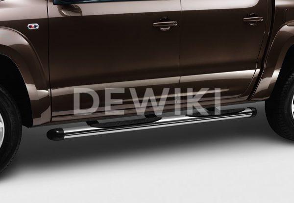 Подножка со ступеньками Volkswagen Amarok, глянцевые хромированные