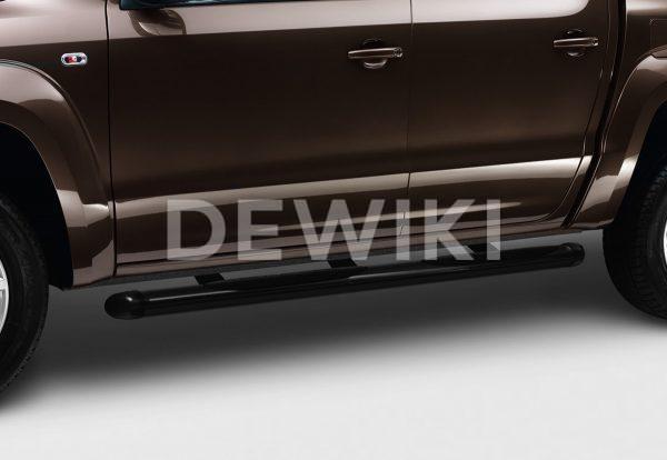 Подножка со ступеньками Volkswagen Amarok, черные матовые
