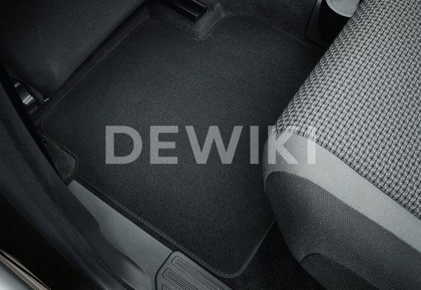Коврики в салон Volkswagen Caddy, текстильные Premium задние, антрацит, раздвижная дверь с обеих сторон
