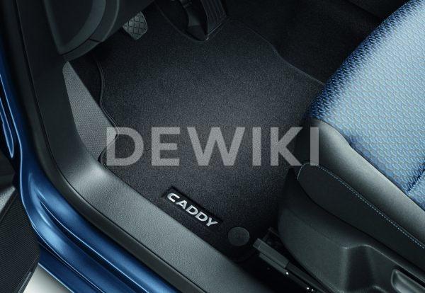 Коврики в салон Volkswagen Caddy 4, текстильные Premium передние и задние, антрацит