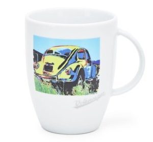 Фарфоровая кружка Volkswagen Beetle, белая Фарфоровая кружка Volkswagen Beetle, белая