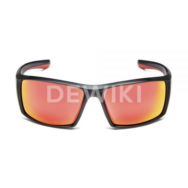 Солнцезащитные очки Audi Sport с зеркальным эффектом, черные / красные