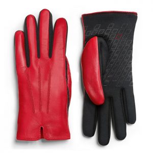 Женские кожаные перчатки Audi Sport, Red/Black