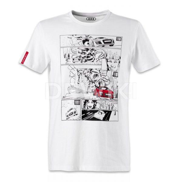 Мужская футболка Audi Sport R8 series, White Мужская футболка Audi Sport R8 series, White