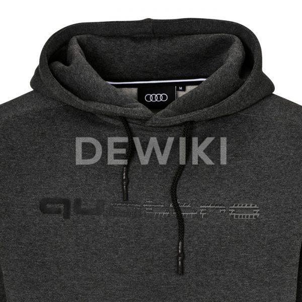Мужская толстовка с капюшоном Audi quattro, Dark grey Мужская толстовка с капюшоном Audi quattro, Dark grey