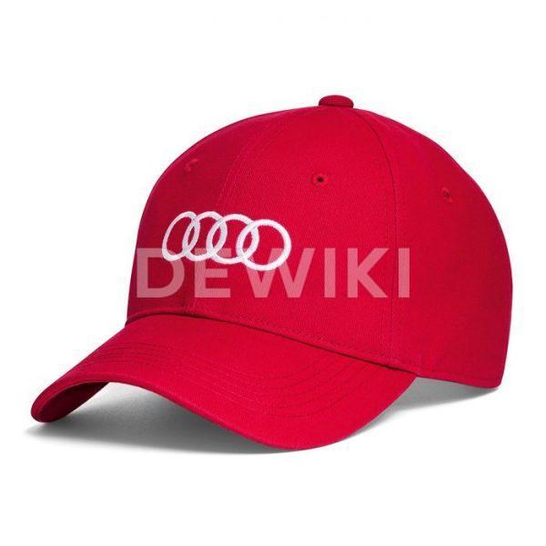 Бейсболка унисекс Audi Rings, Red Бейсболка унисекс Audi Rings, Red