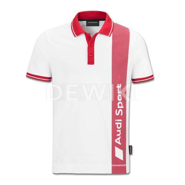 Мужская рубашка-поло Audi Sport, White/Red Мужская рубашка-поло Audi Sport, White/Red