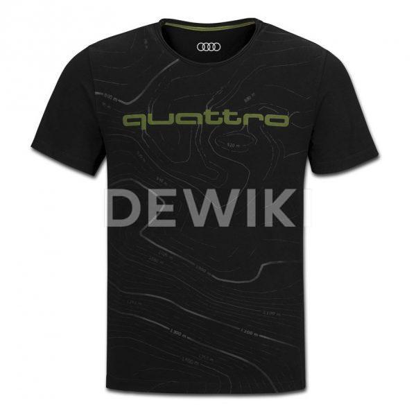 Мужская футболка Audi quattro, Black Мужская футболка Audi quattro, Black