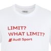 Мужская футболка Audi, Limit? What a Limit?, White Мужская футболка Audi, Limit? What a Limit?, White