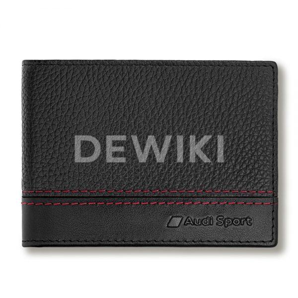 Мужской кожаный мини-кошелек Audi Sport, Black / Red Мужской кожаный мини-кошелек Audi Sport, Black / Red