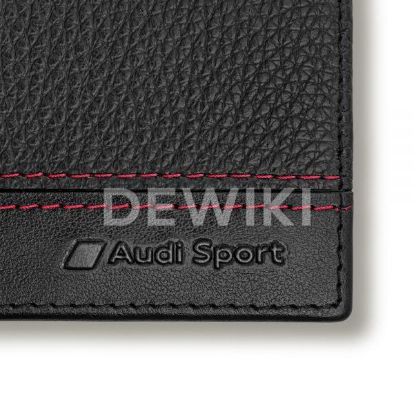 Мужской кожаный мини-кошелек Audi Sport, Black / Red