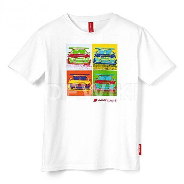 Детская футболка Audi Sport R8, White Детская футболка Audi Sport R8, White