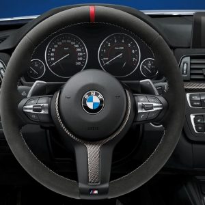 Спортивное рулевое колесо BMW M Performance II 1,2,3 и 4 серия, Aлькантара с карбоновой вставкой Спортивное рулевое колесо BMW M Performance II 1,2,3 и 4 серия, Aлькантара с карбоновой вставкой