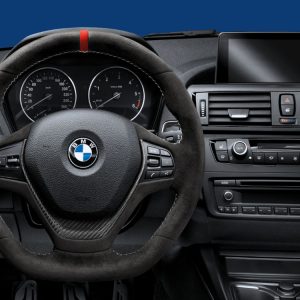 Спортивное рулевое колесо BMW M Performance 1,2, 3 и 4 серия, алькантара с карбоновой вставкой