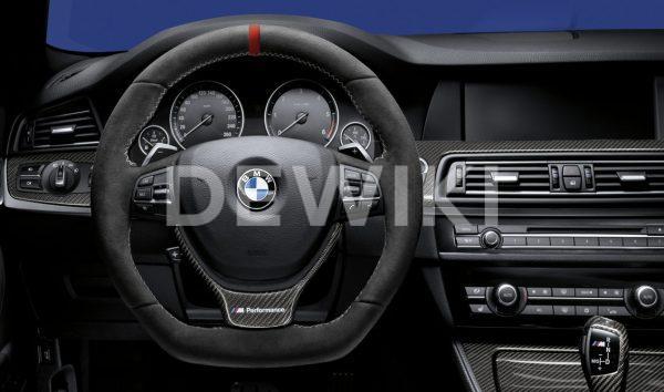Спортивное рулевое колесо BMW M Performance 5 и 6 серия, алькантара с карбоновой вставкой