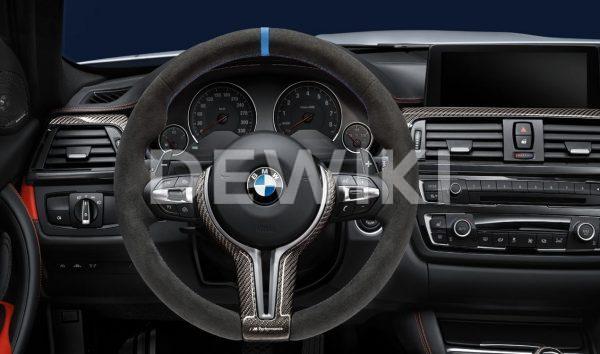 Спортивное рулевое колесо BMW M Performance X5 M и X6 M, алькантара с карбоновой вставкой