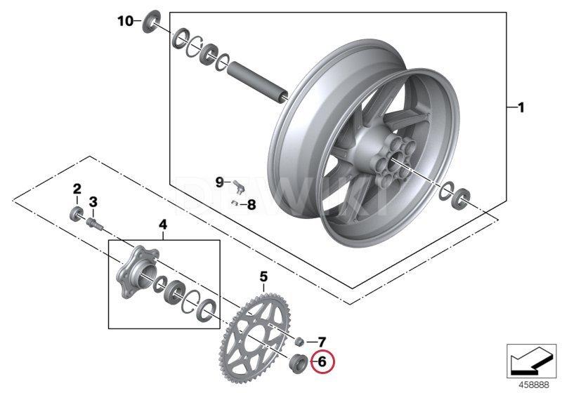 » Распорная втулка L=19,25MM BMW S 1000 R / RR / XR / HP4 2009-2019 год