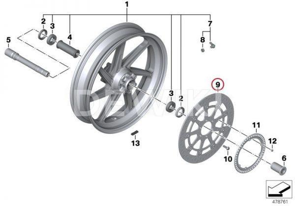 Тормозной диск D=320-5,0MM с заклепками BMW S 1000 R / RR / XR / HP4 2009-2019 год Тормозной диск D=320-5,0MM с заклепками BMW S 1000 R / RR / XR / HP4 2009-2019 год