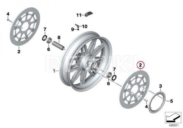 Тормозной диск D=320-5,0MM с заклепками BMW K 1600 GT / GTL / Bagger 2010-2019 год Тормозной диск D=320-5,0MM с заклепками BMW K 1600 GT / GTL / Bagger 2010-2019 год