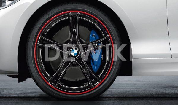 Комплект летних колес в сборе R20 BMW F30/F31/F32/F33/F36 Double Spoke Black&Red 361, Pirelli P Zero RSC, Runflat