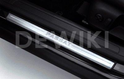 Накладки на пороги Volkswagen Passat (B6) 2005-2010, с надписью Passat Накладки на пороги Volkswagen Passat (B6) 2005-2010, с надписью Passat