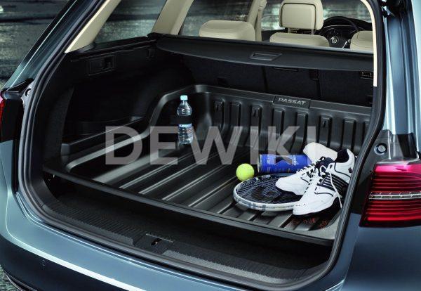 Поддон в багажник Volkswagen Passat (B8) Variant с 2015 года, с надписью Поддон в багажник Volkswagen Passat (B8) Variant с 2015 года, с надписью