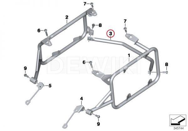 Соединительная труба алюминиевых кофров BMW R 1200 GS / R 1250 GS / Adventure 2013-2020 год Соединительная труба алюминиевых кофров BMW R 1200 GS / R 1250 GS / Adventure 2013-2020 год