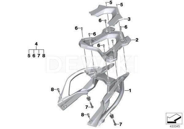 Нижняя часть багажной полки BMW R 1200 / 1250 / R / RS Нижняя часть багажной полки BMW R 1200 / 1250 / R / RS