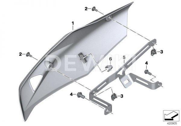 Пластиковый спойлер двигателя BMW R 1200 RS 2014-2019 год, Black Storm Metallic, левый Пластиковый спойлер двигателя BMW R 1200 RS 2014-2019 год, Black Storm Metallic, левый