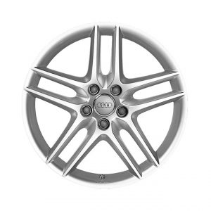 Алюминиевый литой диск R19 дизайн 5 двойных спиц Audi, Brilliant Silver, 8,5J x 19 ET48 Алюминиевый литой диск R19 дизайн 5 двойных спиц Audi, Brilliant Silver, 8,5J x 19 ET48