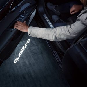Светодиодная подсветка порогов, надпись quattro Audi LED, широкий разъем