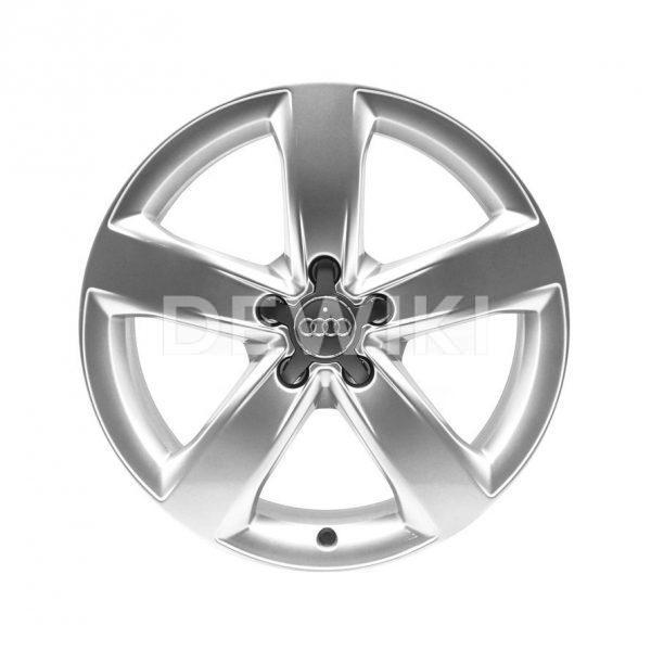 Алюминиевый литой диск R18 в 5-спицевом дизайне Audi, Silver, 7,5J x 18 ET37