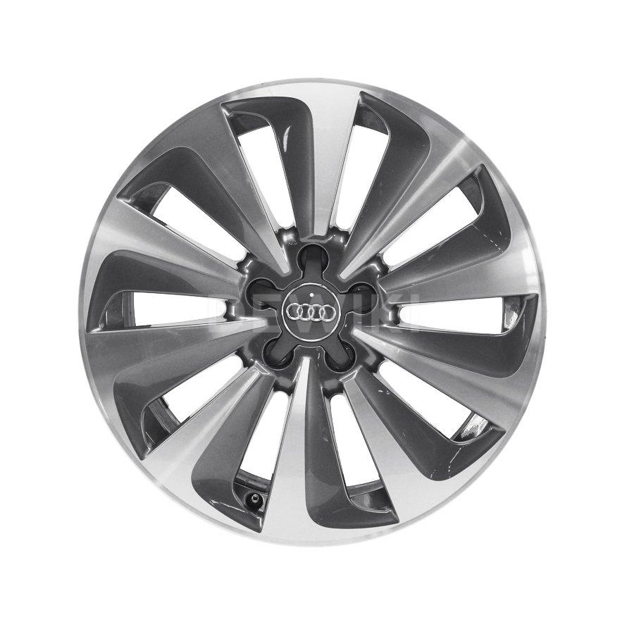 Алюминиевый литой диск R18 в 10-спицевом дизайне Audi, Anthracite /  Polished, 8,0J x 18 ET39 - 4G0601025AF