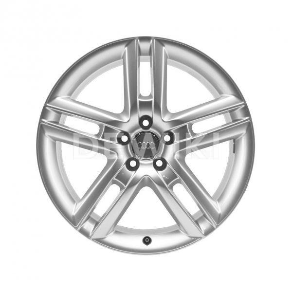 Алюминиевый литой диск R19 5 двойных спиц Audi, Brilliant Silver, 8,5J x 19 ET45 Алюминиевый литой диск R19 5 двойных спиц Audi, Brilliant Silver, 8,5J x 19 ET45