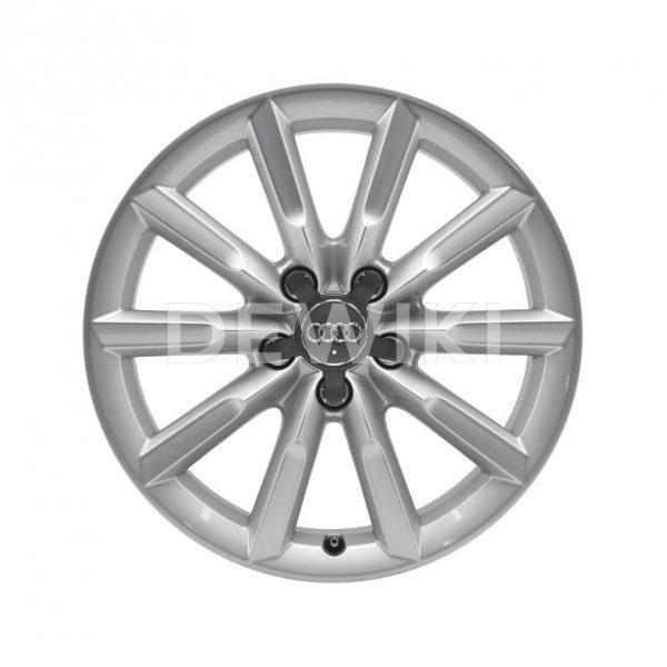 Алюминиевый литой диск R19 в 10-спицевом дизайне Audi, Brilliant Silver, 8,5J x 19 ET32 Алюминиевый литой диск R19 в 10-спицевом дизайне Audi, Brilliant Silver, 8,5J x 19 ET32