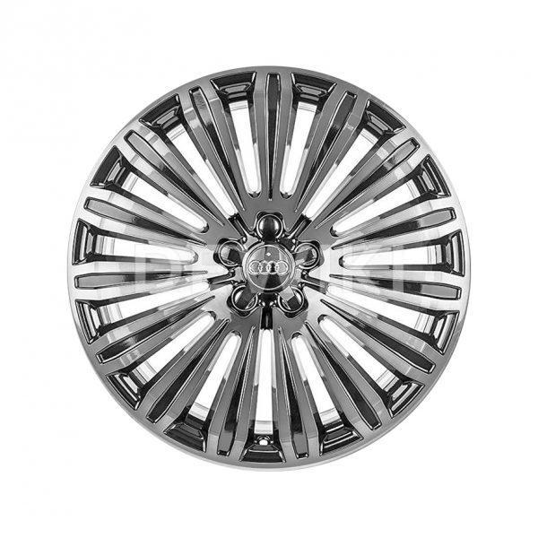 Алюминиевый литой диск R20 в 15-спицевом дизайне Audi, Black Glossy / Silver, 9,0J x 20 ET37