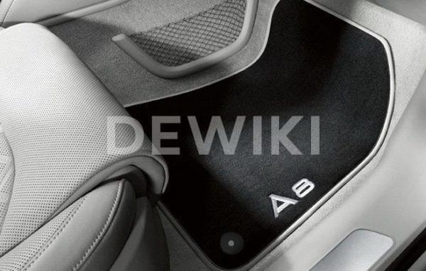 Велюровые передние коврики A8/S8 (4H/D4), контрастная надпись Велюровые передние коврики A8/S8 (4H/D4), контрастная надпись