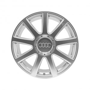 Алюминиевый литой диск R21 в 9-спицевом дизайне Audi, Brilliant Silver, 9,0J x 21 ET60