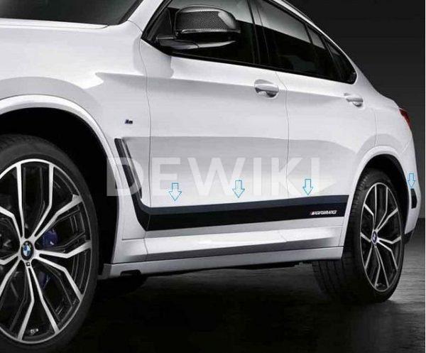 Акцентные боковые полосы BMW M Performance X4 G02 Акцентные боковые полосы BMW M Performance X4 G02