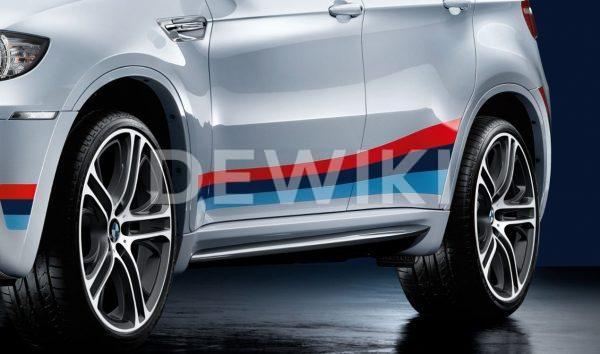 Боковые правые облицовки порогов BMW M Performance E71 X6 Боковые правые облицовки порогов BMW M Performance E71 X6