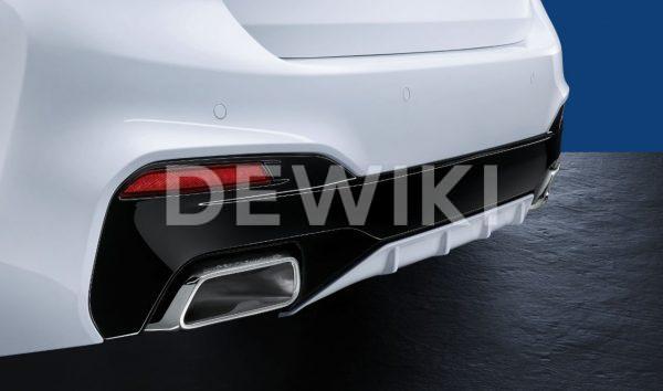 Задний диффузор BMW M Performance черного матового цвета G30/G31 5 серия Задний диффузор BMW M Performance черного матового цвета G30/G31 5 серия