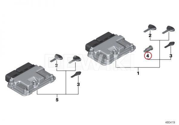 Запорный цилиндр (с кодами) для центрального замка мотоцикла BMW Запорный цилиндр (с кодами) для центрального замка мотоцикла BMW