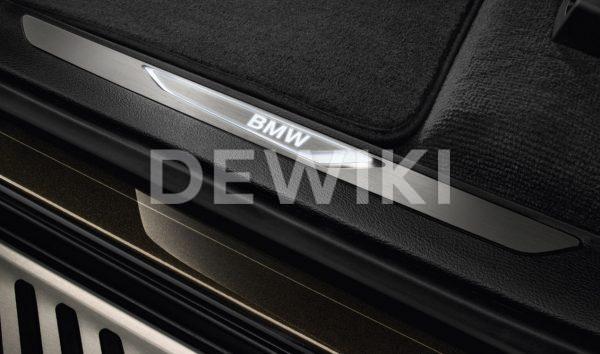 Накладки на пороги BMW со светодиодной подсветкой, F15/F85/F16/F86 X5 и X6