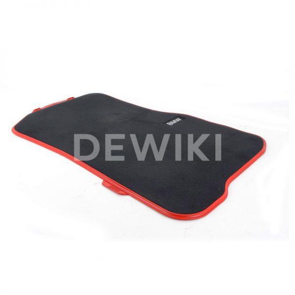 Велюровые передние коврики BMW F32/F33/F36 4 серия, Sport Line Black/Red Велюровые передние коврики BMW F32/F33/F36 4 серия, Sport Line Black/Red