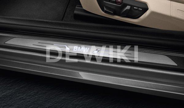 Накладки на пороги BMW со светодиодной подсветкой, 1 и 2 серия